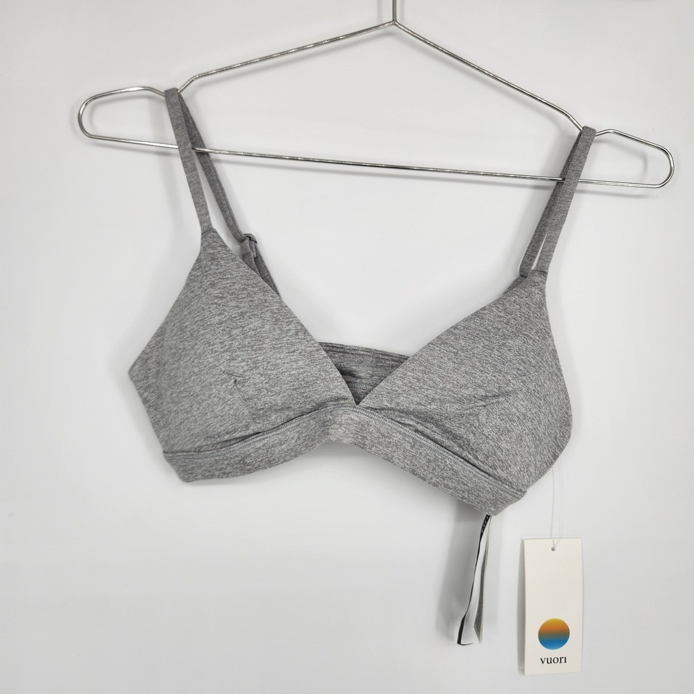 Vuori Small Pale Grey Heather Halo Triangle Bra NWT